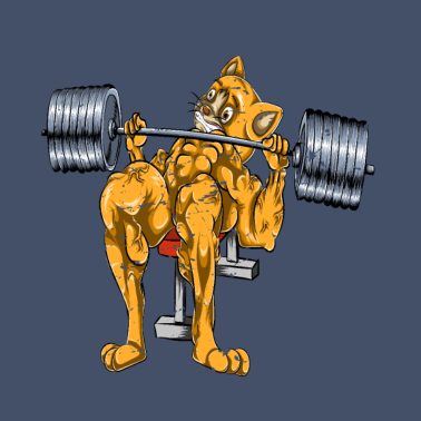 Motiv Katze bankdrücken Sportler