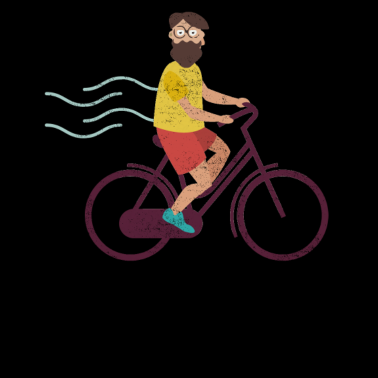 Motiv Fahrradfahrer Hipster Retro Bart witzig Geschenk