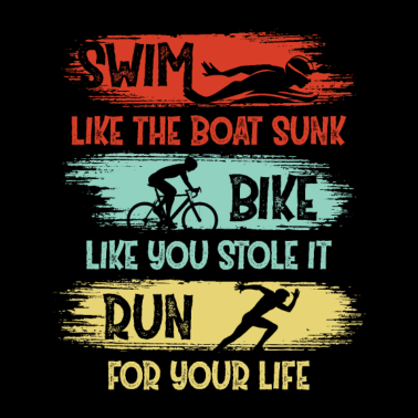Motiv Schwimmen Fahrrad laufen Sportler Triathlon Sportl