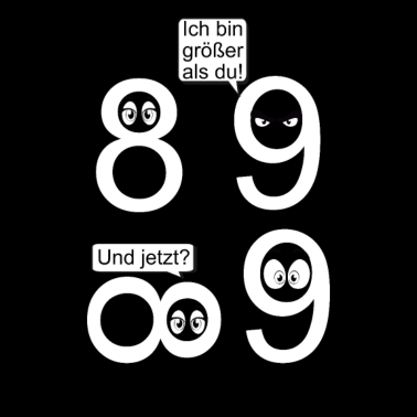 Motiv Mathe Mathematik Witz 8 u. 9 i am taller than you