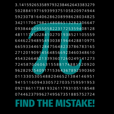 Motiv Pi Finde den Fehler 3.14 - Mathe Genie - Zahl Nerd