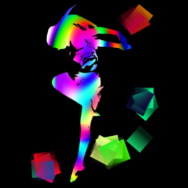 Motiv Fraktal & Regenbogen, Nerd Geschenk, Tänzer & bunt