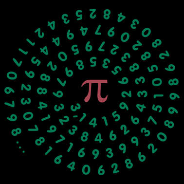 Motiv Kreiszahl pi (enge Spirale, 2c)