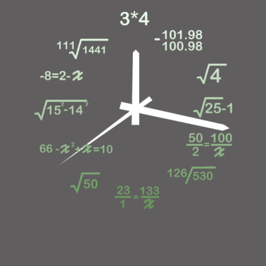 Motiv Mathematik Uhr Mathe Bruch Rechnen Geschenk