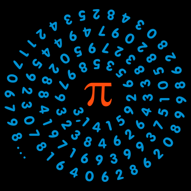Motiv Kreiszahl pi (enge Spirale, 2c)