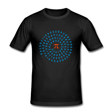 Mathe LK T-Shirt - Kreiszahl pi (enge Spirale, 2c)