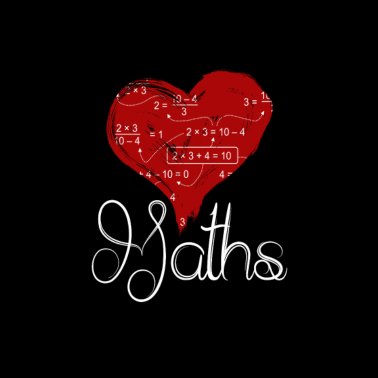 Motiv Mathe Liebe mit Herz und Formeln