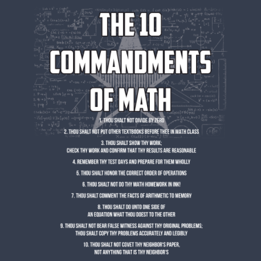 Motiv Die 10 Gebote des Mathe-Geschenks