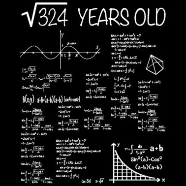 Motiv 18. Geburtstag Mathematik Schulkinder Geschenk