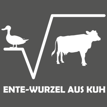 Motiv Ente Wurzel aus Kuh Mathe Spruch