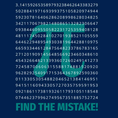 Motiv Pi Finde den Fehler 3.14 - Mathe Genie - Zahl Nerd