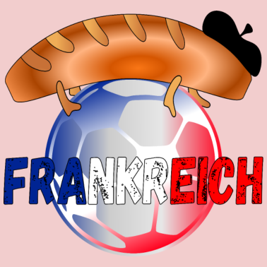 Motiv LUSTIGES FUßBALL BAGUETTE BASKENMÜTZE FRANZÖSISCH