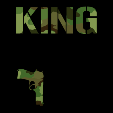 Motiv king CAMOUFLAGE PISTOLE Paar-Liebe King Queen