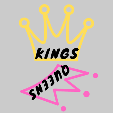 Motiv Kings Queens Crown - Gelb und Pink -