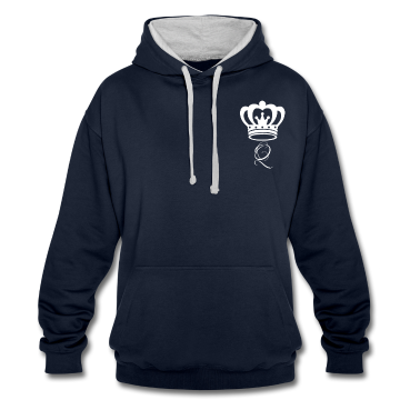 King Queen Hoodie - Queen weiße Krone Partnerlook mit dem King