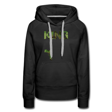 King Queen Hoodie - king CAMOUFLAGE PISTOLE Paar-Liebe King Queen
