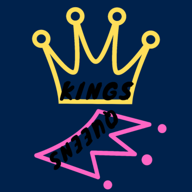 Motiv Kings Queens Crown - Gelb und Pink -
