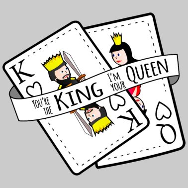 Motiv Du König ich Königin Partnershirt King Queen Karte