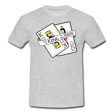 King Queen T-Shirt - Du König ich Königin Partnershirt King Queen Karte