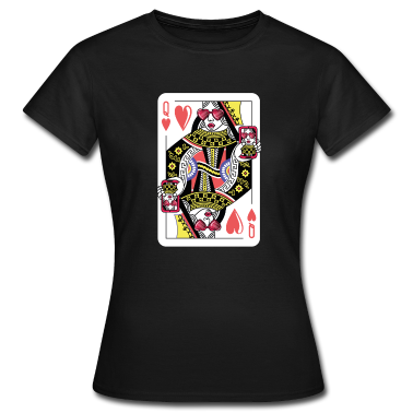 King Queen T-Shirt - Königin Kartenspiel Herz Cool Karte Queen Geschenk