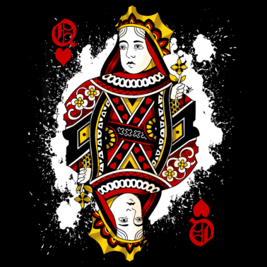 Motiv Herz Dame Poker Karte Halloween Kostüm lustig