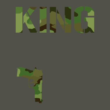 Motiv king CAMOUFLAGE PISTOLE Paar-Liebe King Queen