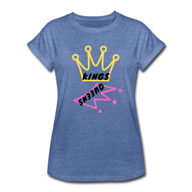 King Queen T-Shirt - Kings Queens Crown - Gelb und Pink -
