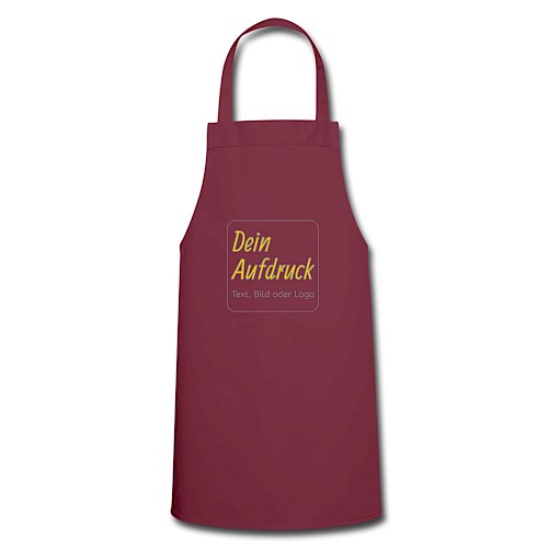 Kochschürze Bordeaux mit Text, Bild oder Logo bedrucken lassen
