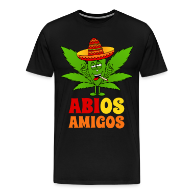 Abitur T-Shirt - Abios Amigos Abitur Cannabisblatt Sombrero Abi