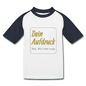 Kinder Baseball T-Shirt mit Text, Bild oder Logo bedrucken lassen