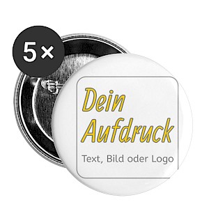Buttons klein 25 mm (5er Pack) mit Text, Bild oder Logo bedrucken lassen