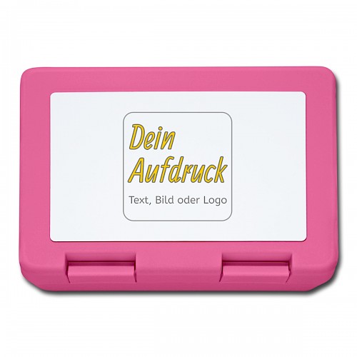 Brotdose Pink mit Text, Bild oder Logo bedrucken lassen