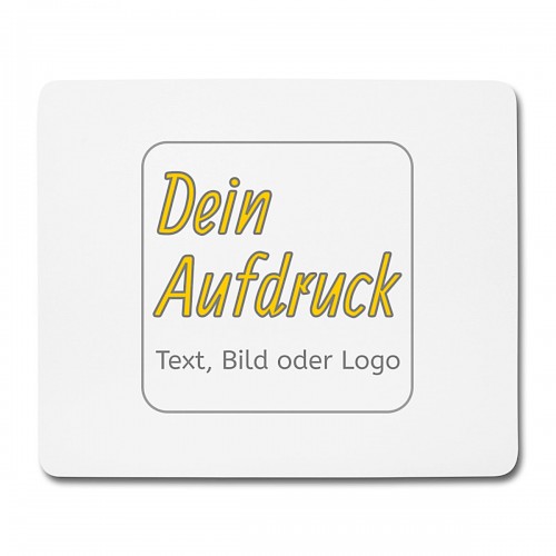 Mousepad (Querformat) Weiß mit Text, Bild oder Logo bedrucken lassen