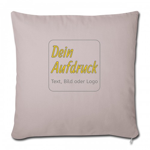 Sofakissen mit Füllung 44 x 44 cm helles Taupe mit Text, Bild oder Logo bedrucken lassen