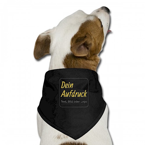 Hunde-Bandana Schwarz mit Text, Bild oder Logo bedrucken lassen