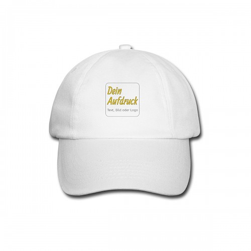 Baseballkappe Weiß/Weiß mit Text, Bild oder Logo bedrucken lassen