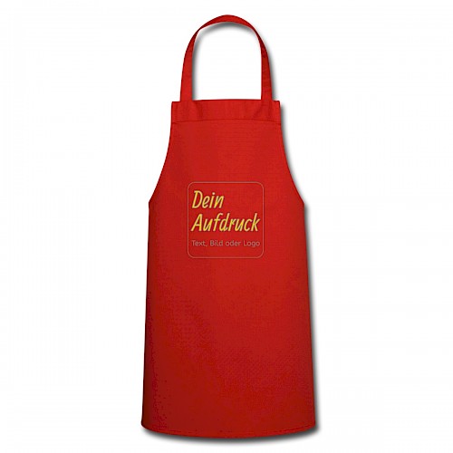 Kochschürze Rot mit Text, Bild oder Logo bedrucken lassen