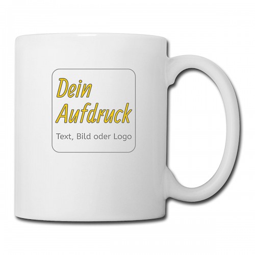Tasse Weiß mit Text, Bild oder Logo bedrucken lassen