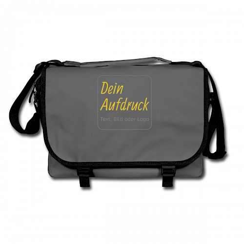 Umhängetasche Graphit/Schwarz mit Text, Bild oder Logo bedrucken lassen