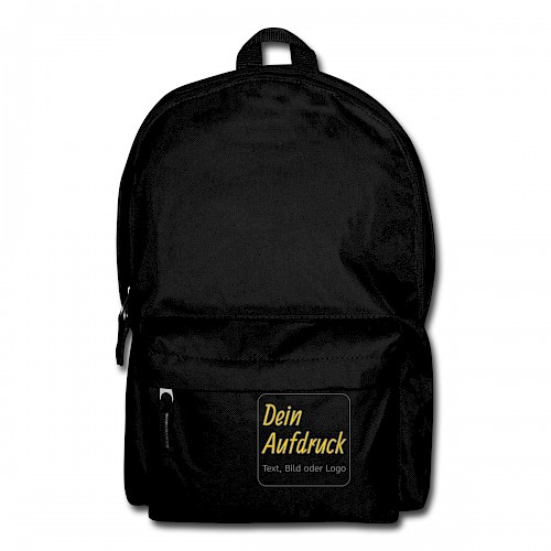 Rucksack Schwarz mit Text, Bild oder Logo bedrucken lassen
