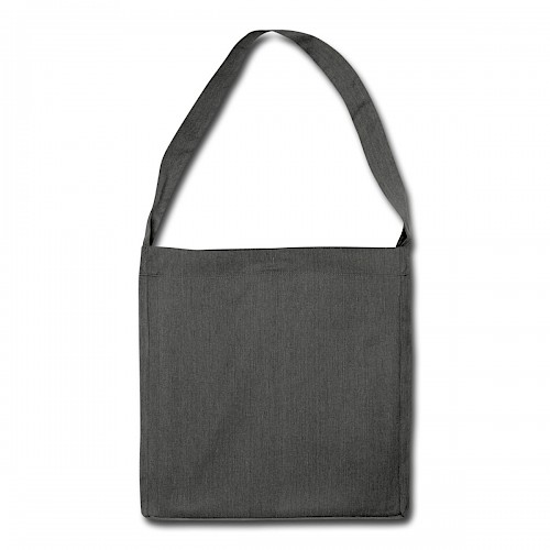 Schultertasche aus Recycling-Material Hinten in der Farbe Dunkelgrau meliert bedrucken lassen