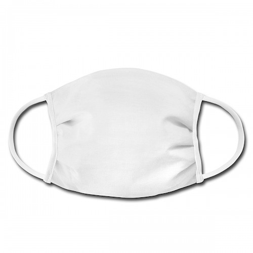 Gesichtsmaske (One Size) Vorne in der Farbe Weiß bedrucken lassen