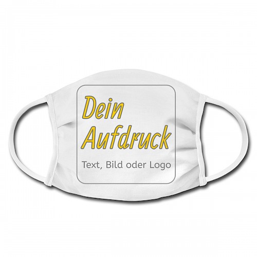 Gesichtsmaske (One Size) Weiß mit Text, Bild oder Logo bedrucken lassen