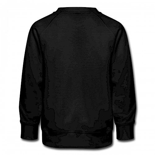 Kinder Premium Pullover Hinten in der Farbe Schwarz bedrucken lassen