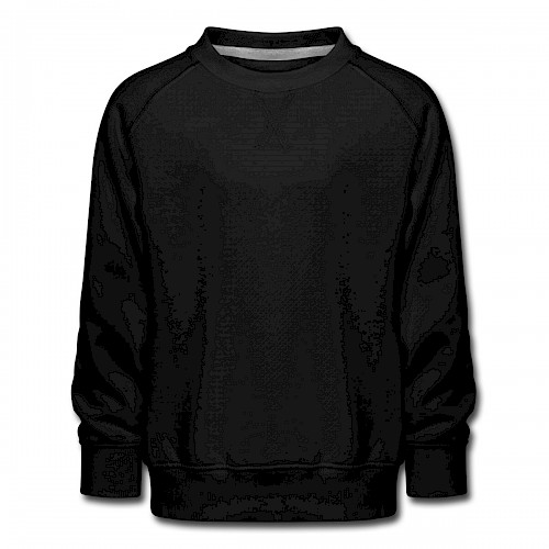 Kinder Premium Pullover Vorne in der Farbe Schwarz bedrucken lassen