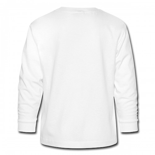 Teenager Langarmshirt von Fruit of the Loom Hinten in der Farbe Weiß bedrucken lassen