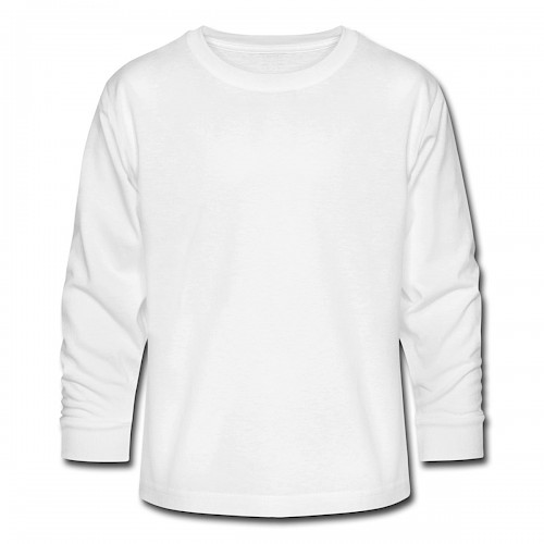 Teenager Langarmshirt von Fruit of the Loom Vorne in der Farbe Weiß bedrucken lassen