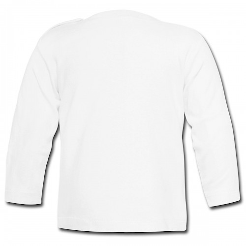 Baby Langarmshirt Hinten in der Farbe Weiß bedrucken lassen