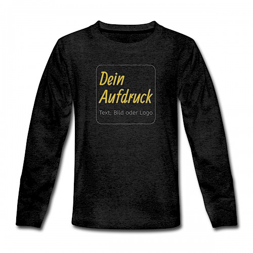 Teenager Premium Langarmshirt Anthrazit mit Text, Bild oder Logo bedrucken lassen