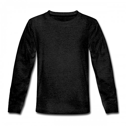 Teenager Premium Langarmshirt Vorne in der Farbe Anthrazit bedrucken lassen